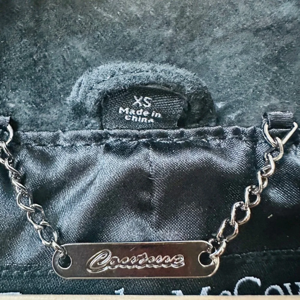 Pamela‎ McCoy Couture Black Suede Leather Asymmetrical Zip Vest Womens XS - Picture 6 of 13